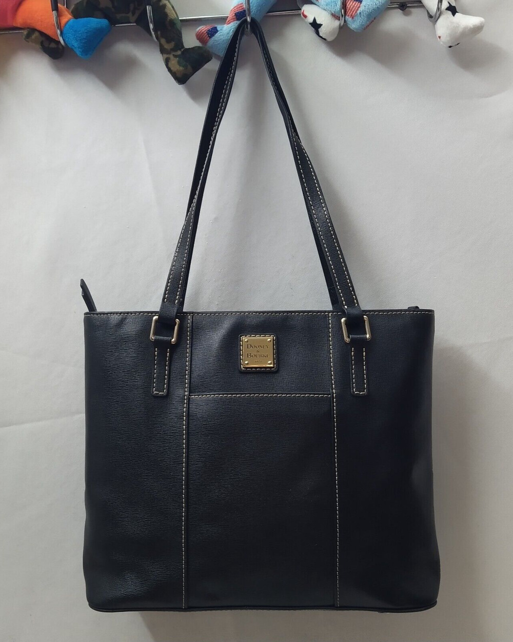 Dooney & Bourke Lexington Black Leather Double Handles Tote Bag